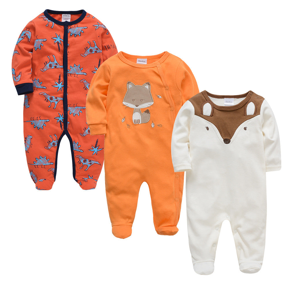 Pack de 3 monos de algodón estampados para bebé niño