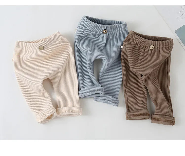 Baby Girl Ribbed Cotton Pants