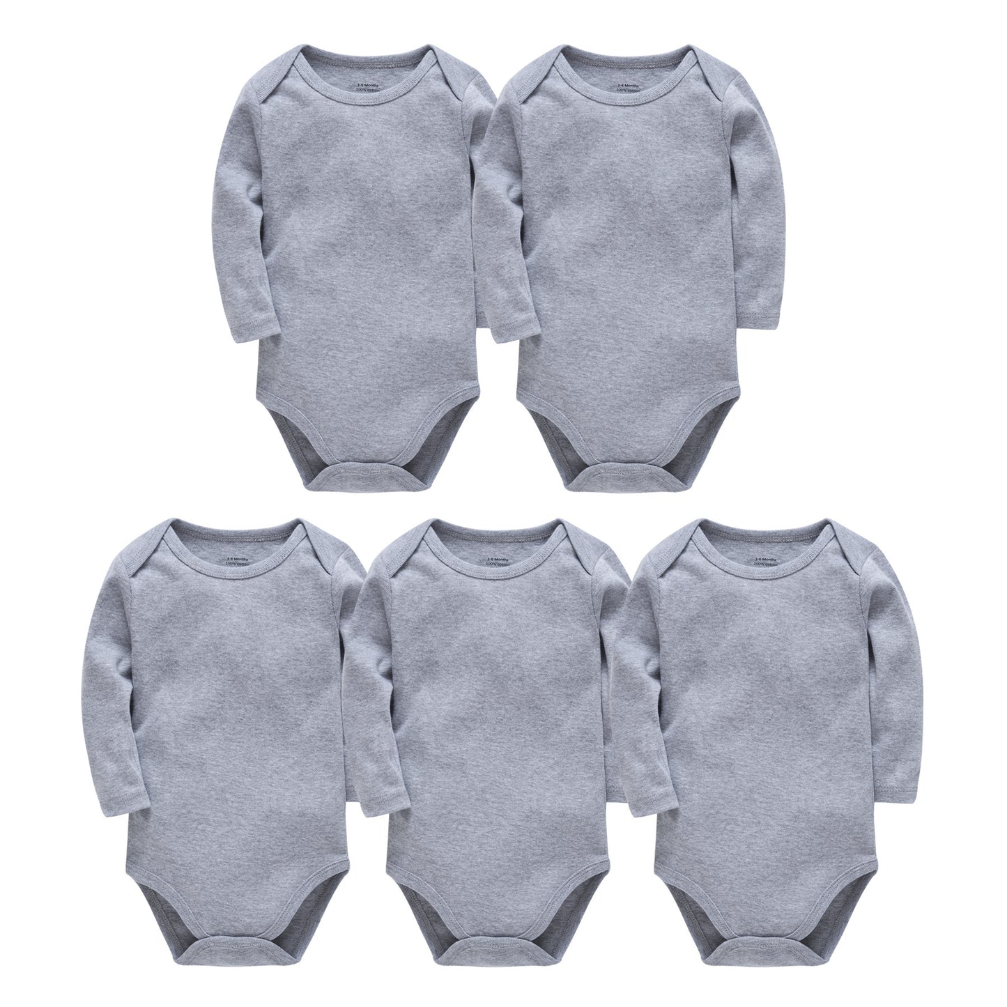 5er-Pack neutrale Langarm-Bodys für Babys (Jungen)