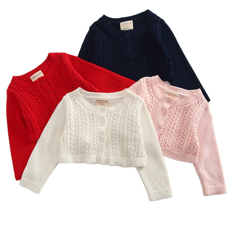 Baby Girl Cropped Knit Cardigan