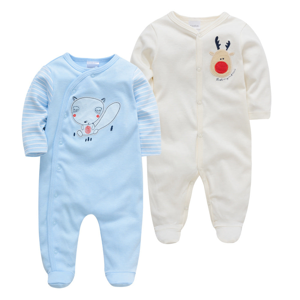 2er-Pack bedruckte Baumwoll-Jumpsuits für Babys (Jungen)