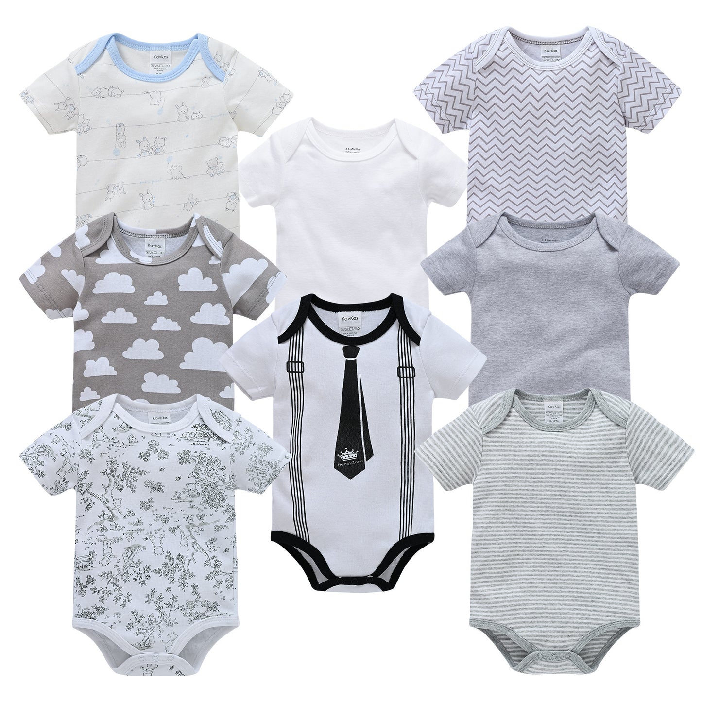 8er-Pack Kurzarm-Bodys aus Baumwolle für Babys (Jungen)