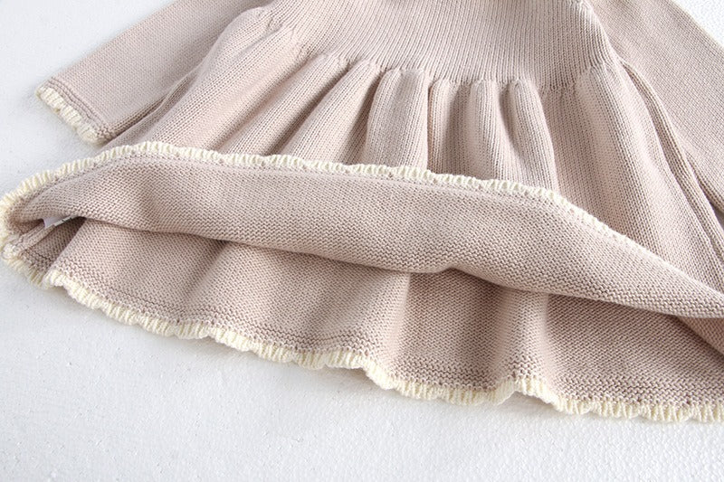 Baby Girl Collared Knit Dress