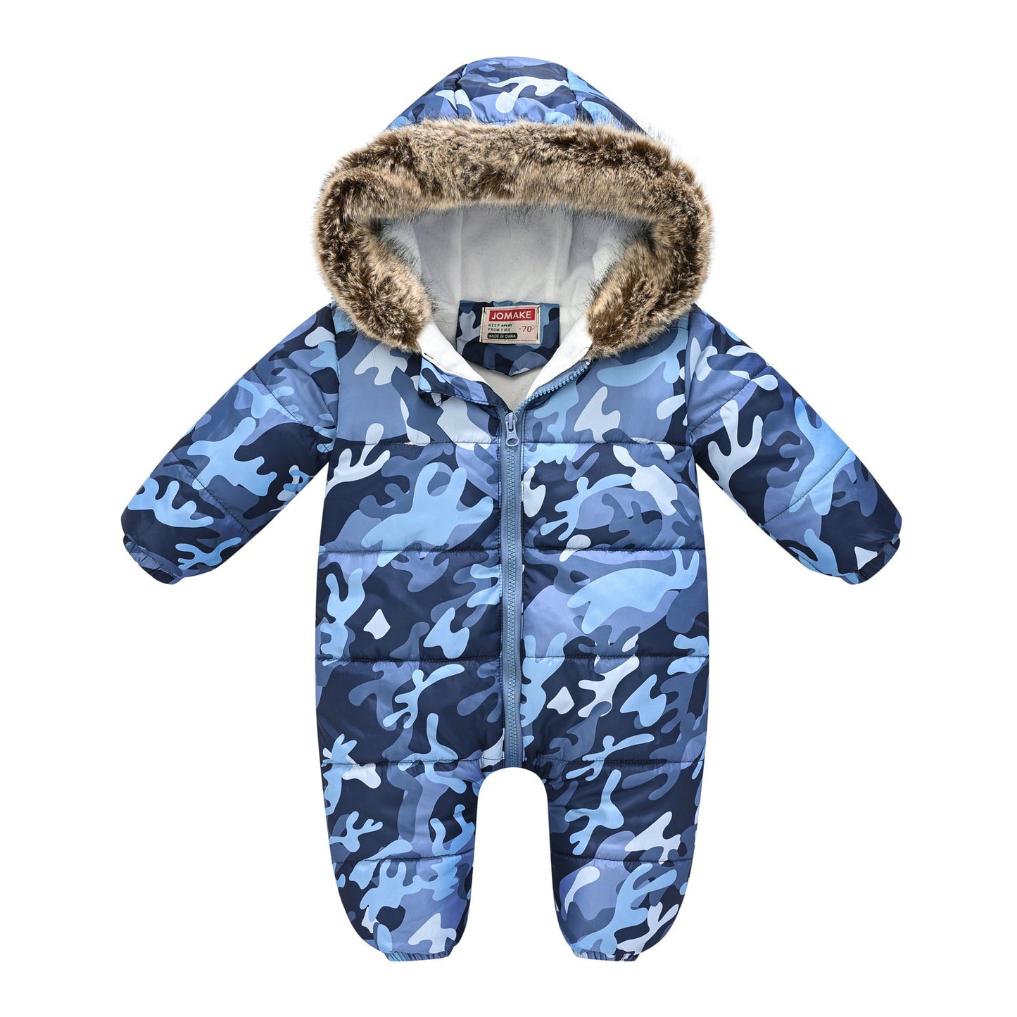 Baby Boy Fleece-Lined Hooded Snowsuit