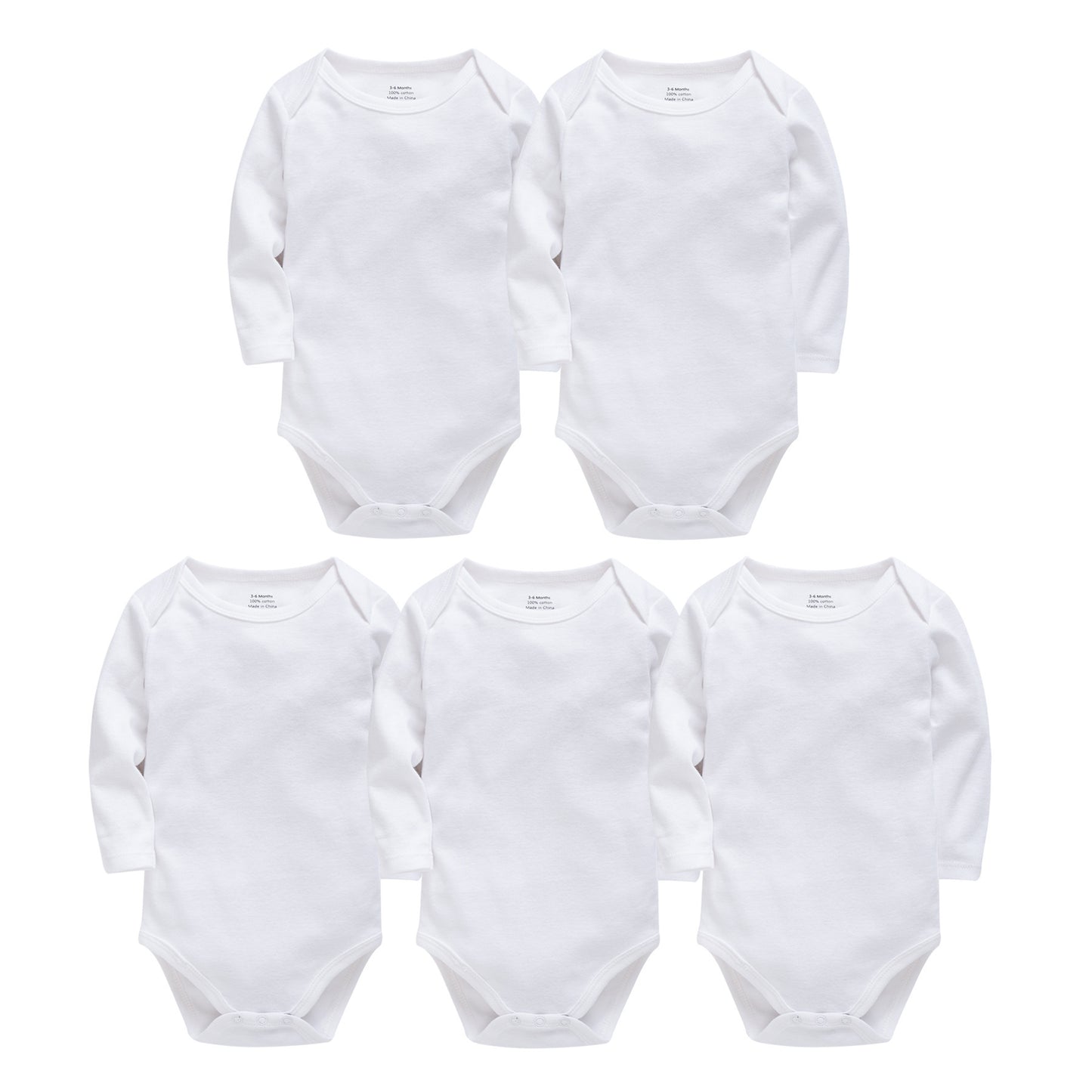 Baby Girl 5-Pack Neutral Long Sleeve Bodysuits