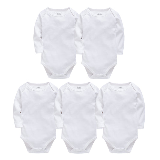 Baby Girl 5-Pack Neutral Long Sleeve Bodysuits