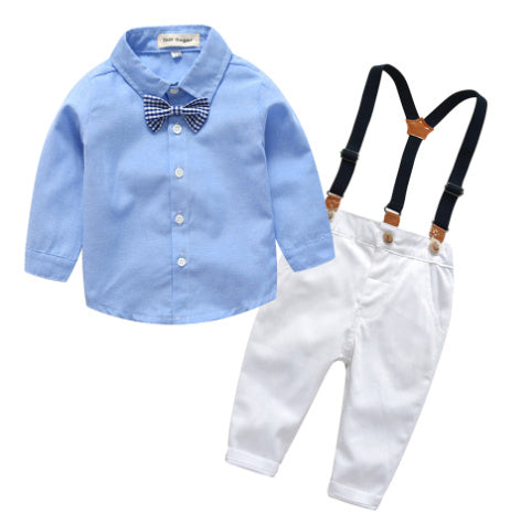 Baby Boy 2-Piece Shirt and Suspender Pants Set