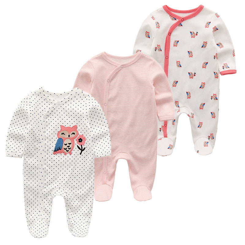 3er-Pack Jumpsuits mit Eulen-Print für Babys (Mädchen)