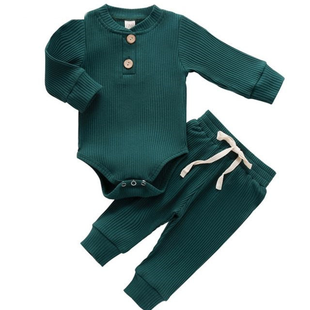 2-teiliges Outfit-Set aus gerippter Baumwolle für Babys (Mädchen)