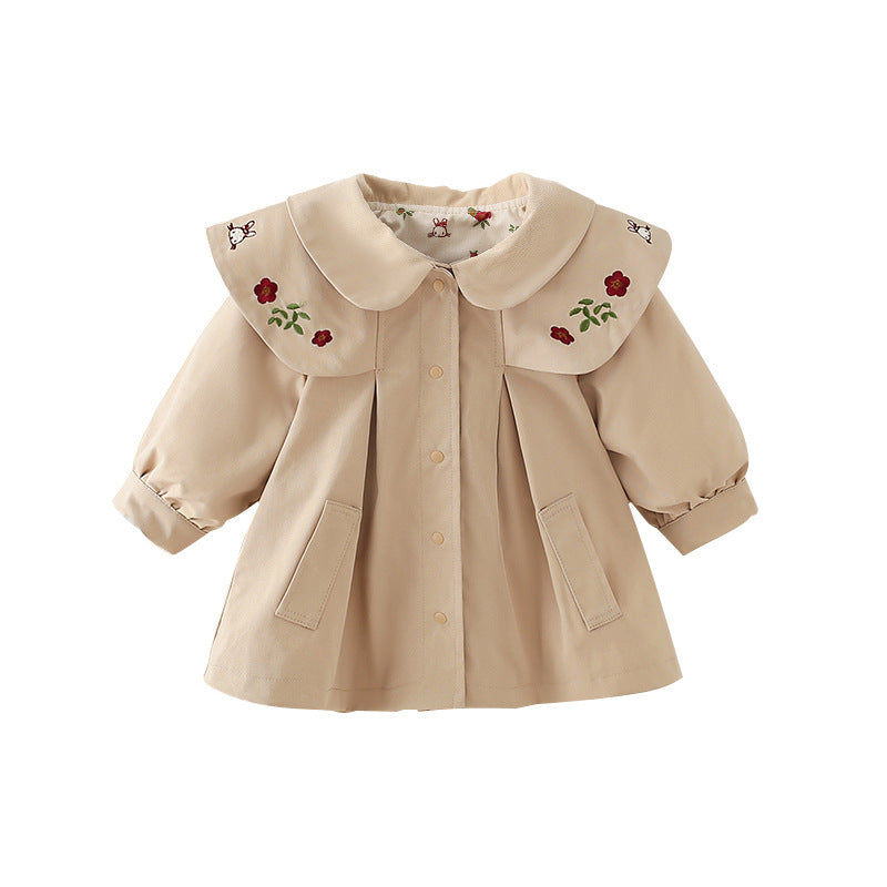 Baby Girl Floral Trench Coat