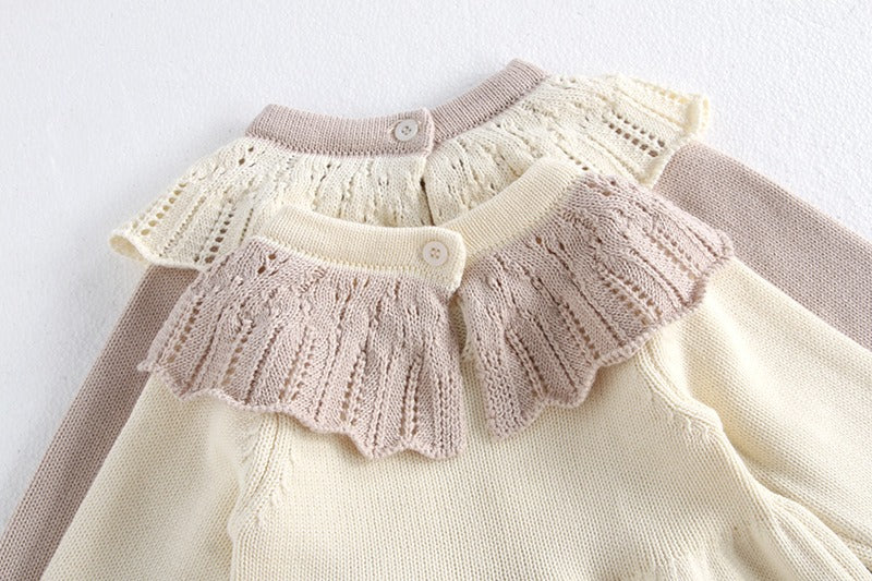 Baby Girl Collared Knit Dress