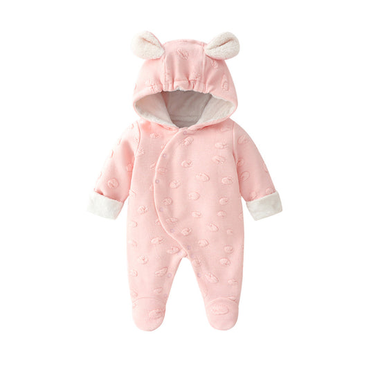 Baby Girl Fleece-Lined Hooded Bunting
