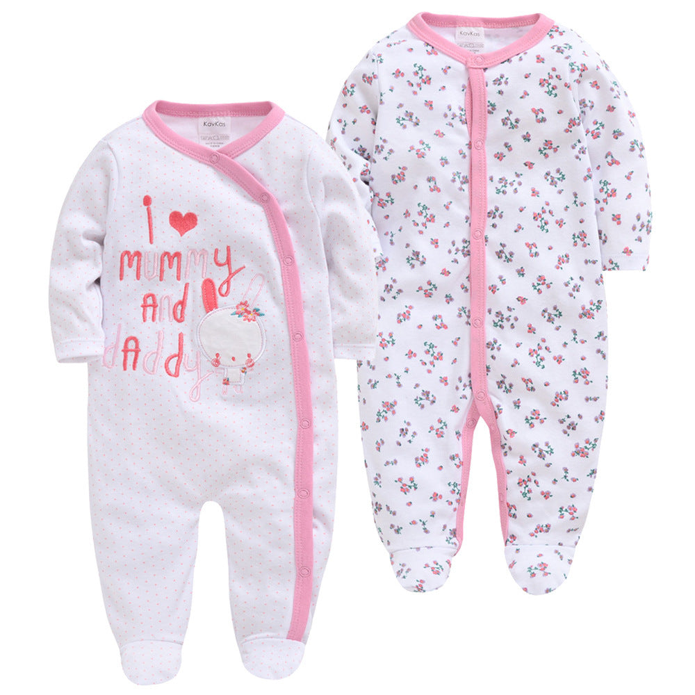 Baby Girl 2-Pack Printed Cotton Jumpsuits
