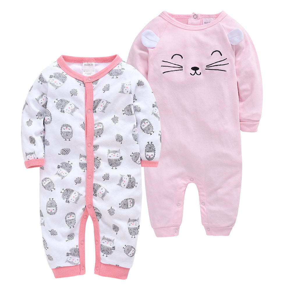 2-Pack Baby Girl Printed Cotton Jumpsuits