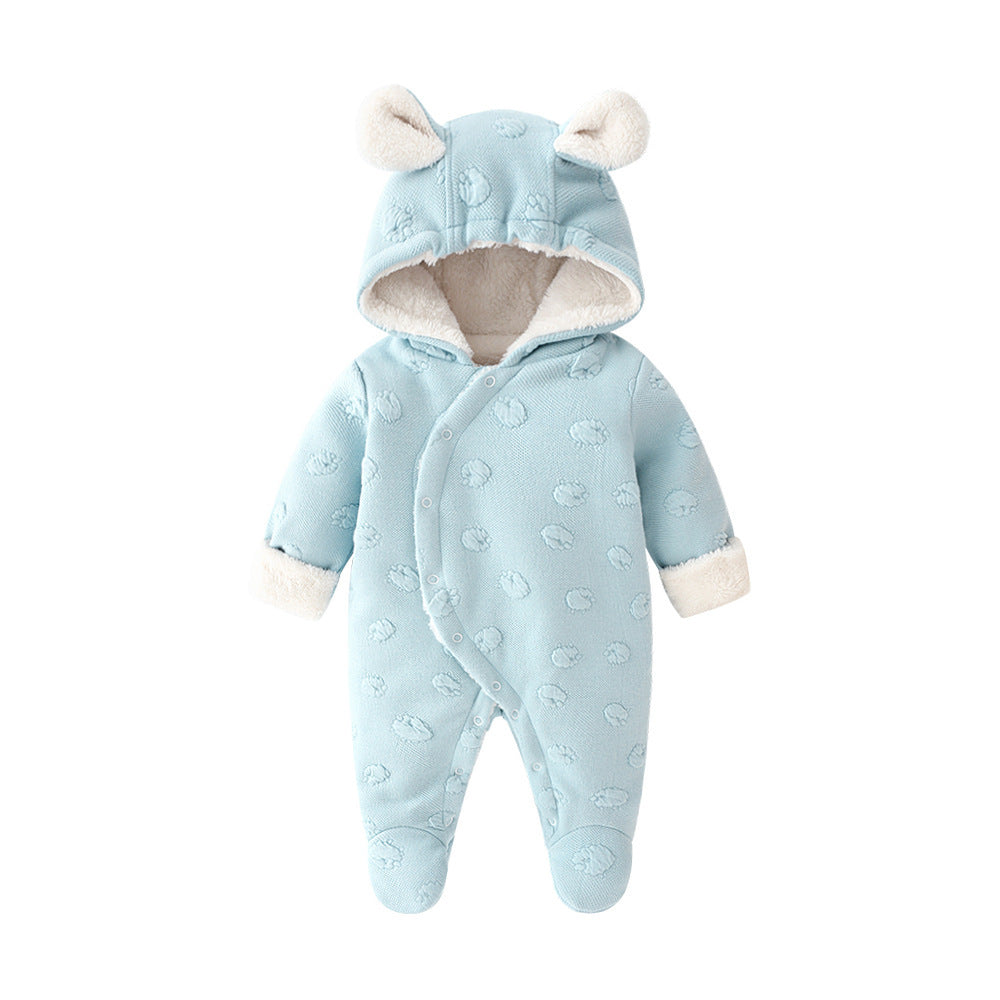 Baby Boy Fleece-Lined Hooded Bunting