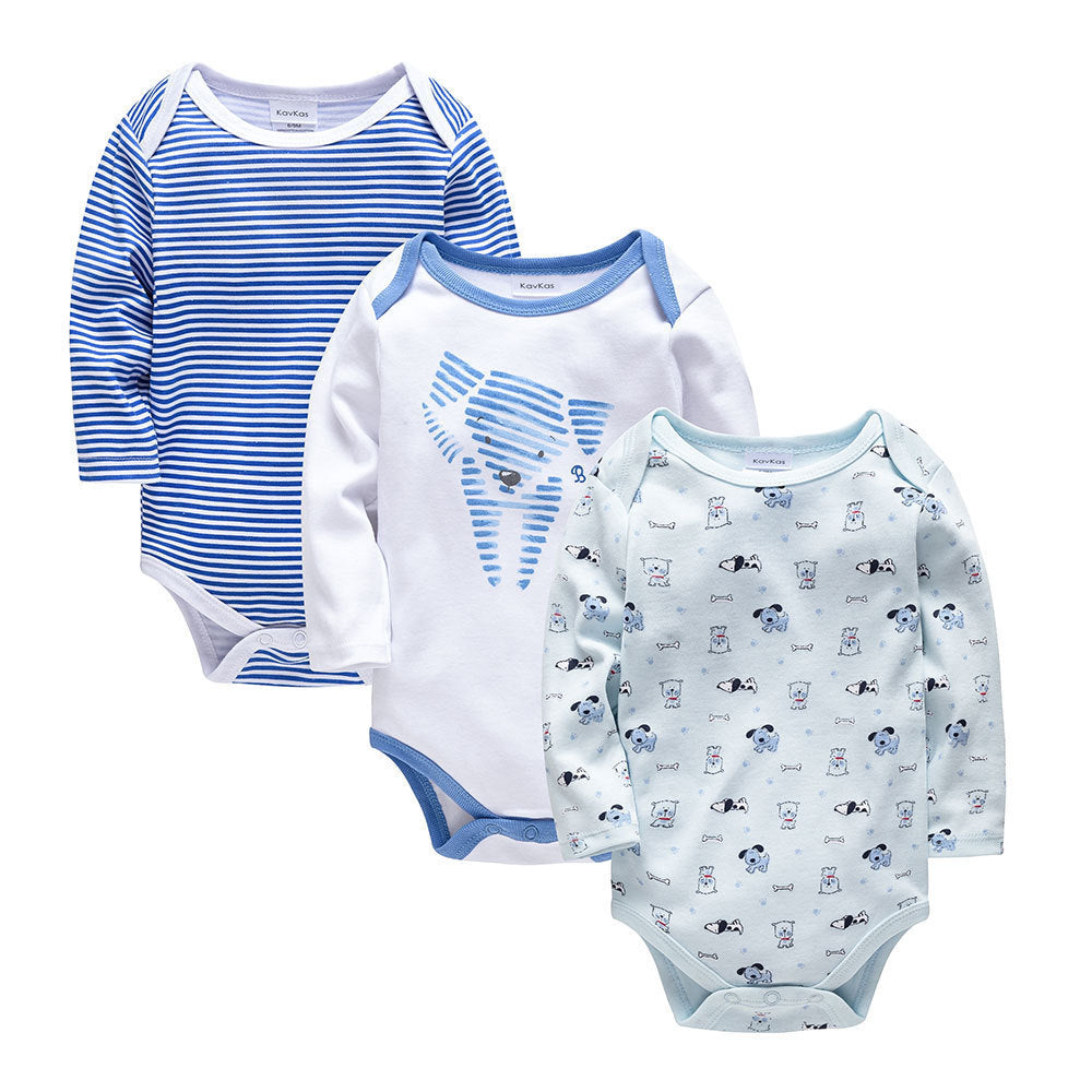 Baby Boy 3-Pack Long Sleeve Bodysuits