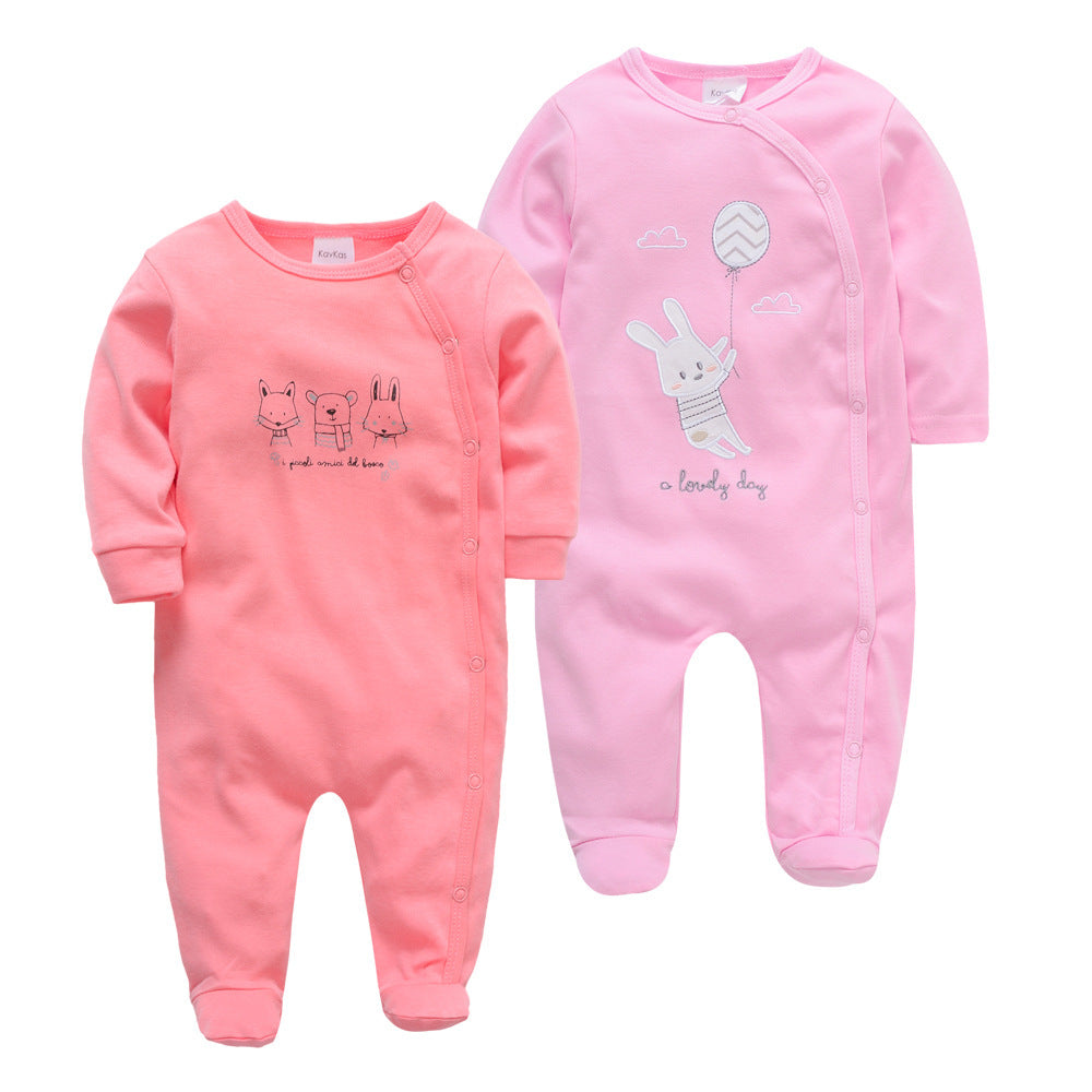 Baby Girl 2-Pack Printed Cotton Jumpsuits