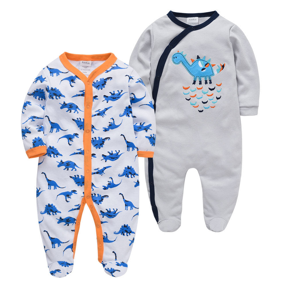 2er-Pack bedruckte Baumwoll-Jumpsuits für Babys (Jungen)