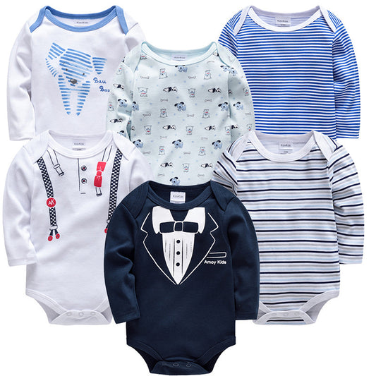 Baby Boy 6-Pack Long Sleeve Bodysuits