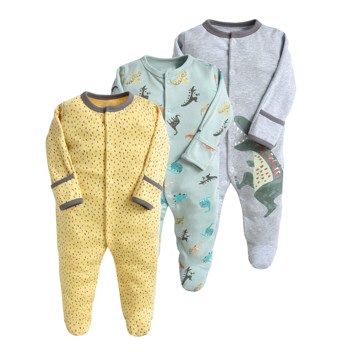 Baby Boy 3-Pack Printed Cotton Jumpsuits
