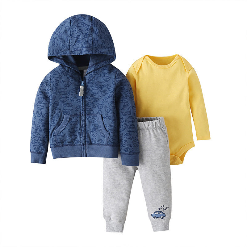 Baby Boy 3-Piece Jacket,Bodysuit and Pants Set