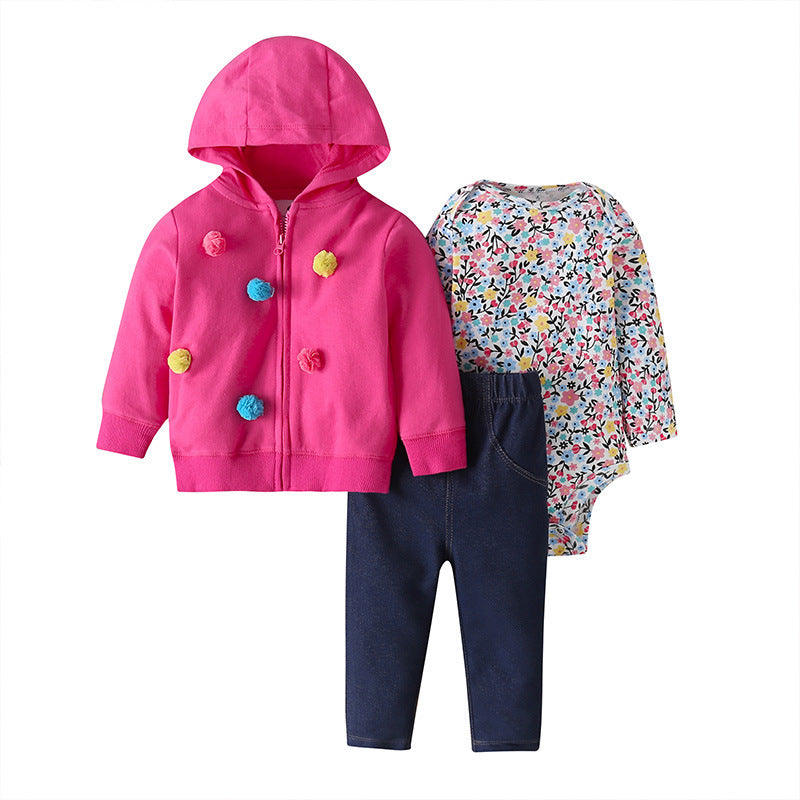 3-teiliges Set aus Jacke, Body und Hose für Babys (Mädchen)