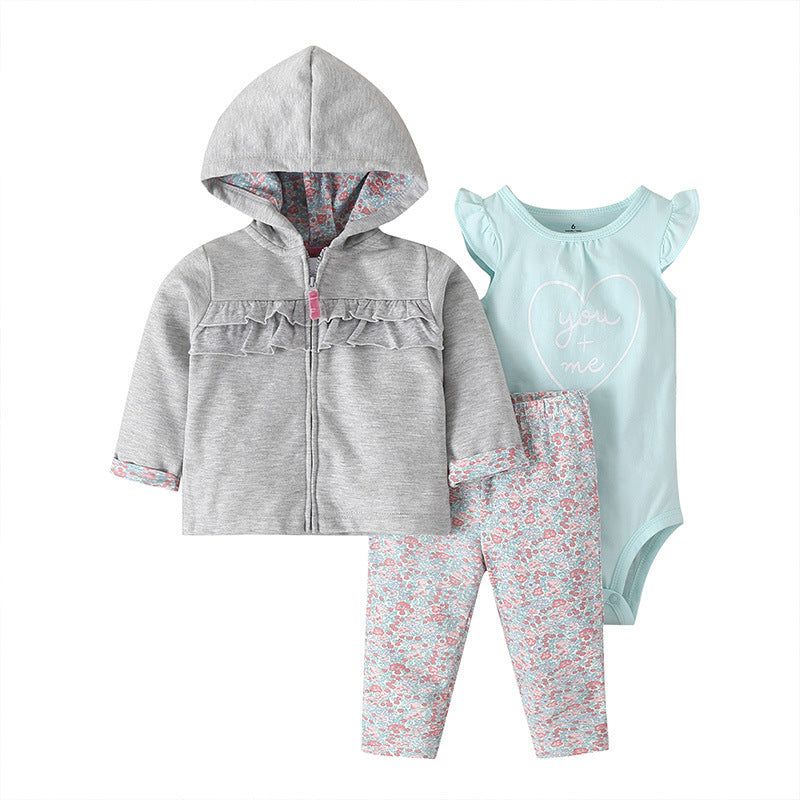3-teiliges Set aus Jacke, Body und Hose für Babys (Mädchen)