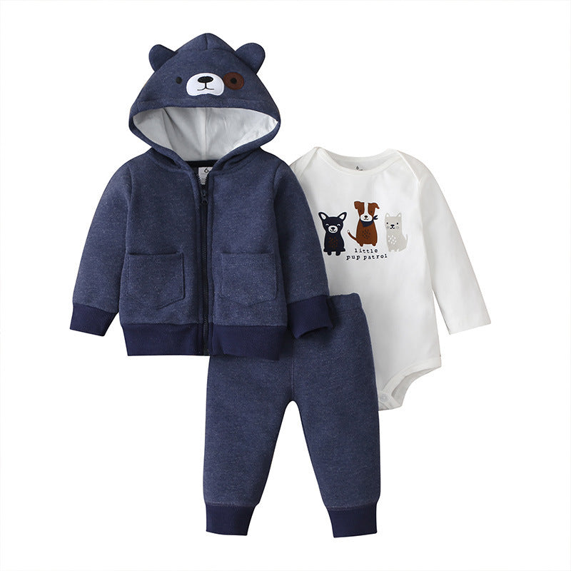 Baby Boy 3-Piece Jacket,Bodysuit and Pants Set