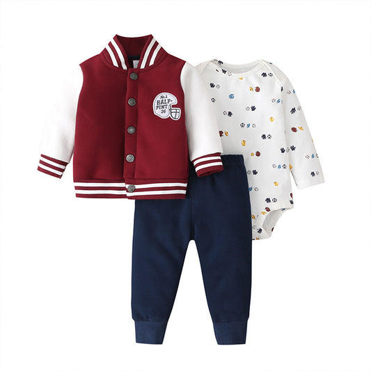 Baby Boy 3-Piece Jacket,Bodysuit and Pants Set