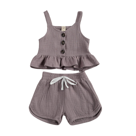 Baby Girl 2-Piece Cotton Muslin Set