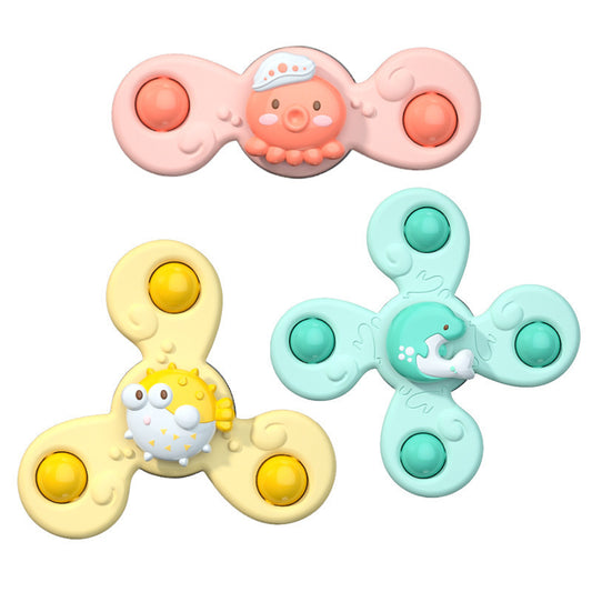 3-Pack Suction Cup Spinner Bath Toys