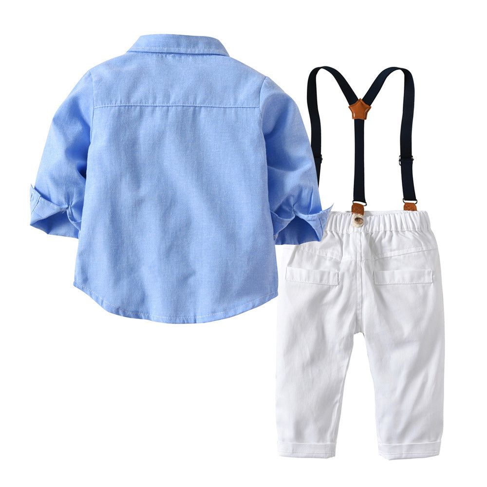 Baby Boy 2-Piece Shirt and Suspender Pants Set