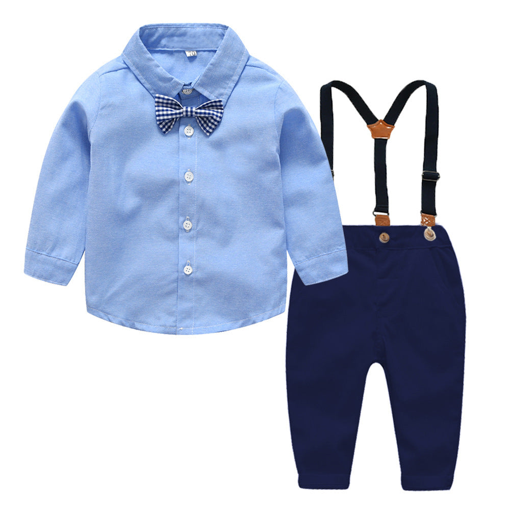 Baby Boy 2-Piece Shirt and Suspender Pants Set