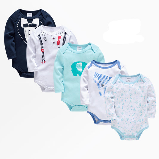 Baby Boy 5-Pack Long Sleeve Bodysuits