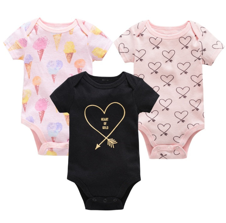 Baby Girl 3-Pack Short Sleeve Bodysuits