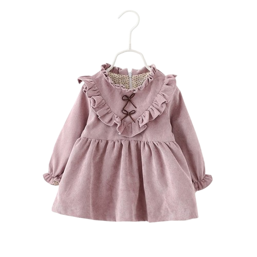 Baby Girl Ruffled Corduroy Dress