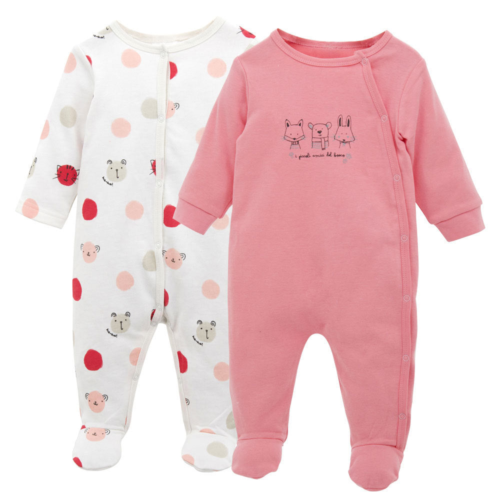 Baby Girl 2-Pack Printed Cotton Jumpsuits