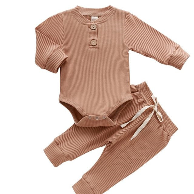 2-teiliges Outfit-Set aus gerippter Baumwolle für Babys (Mädchen)