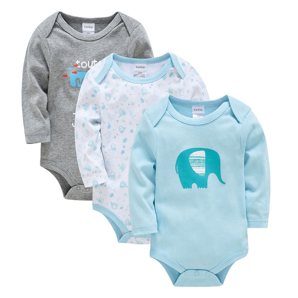 Baby Boy 3-Pack Long Sleeve Bodysuits