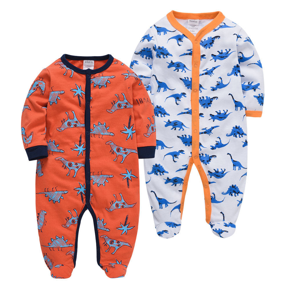 2er-Pack bedruckte Baumwoll-Jumpsuits für Babys (Jungen)