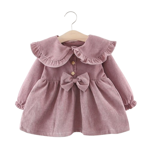 Baby Girl Collared Bowknot Dress