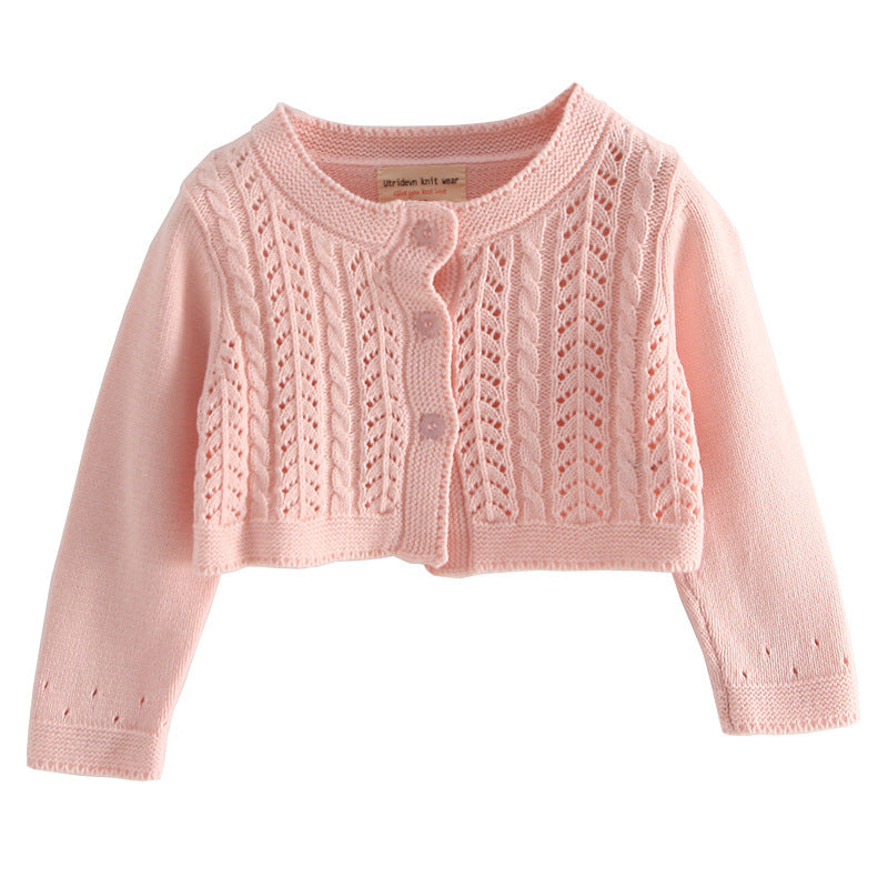 Baby Girl Cropped Knit Cardigan