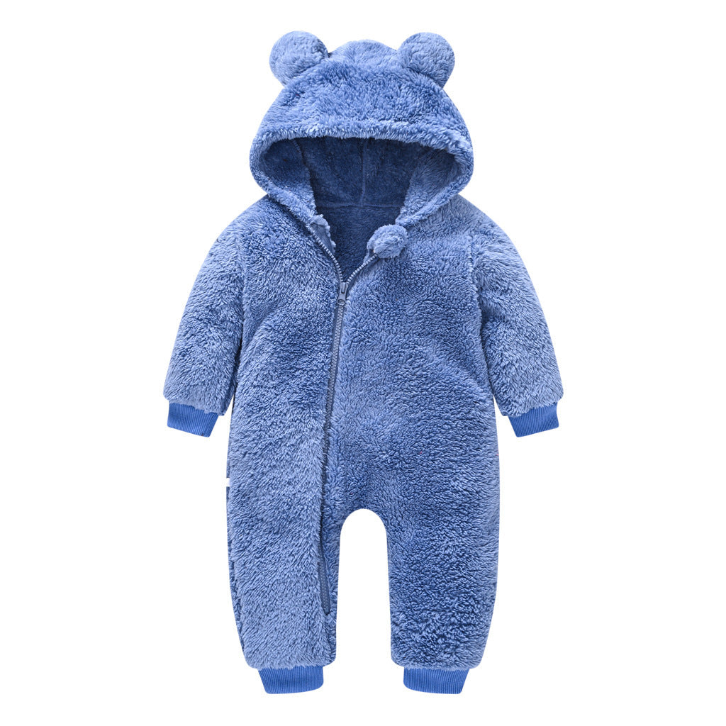 Baby Boy Zip-Up Hooded Fleece Bunting