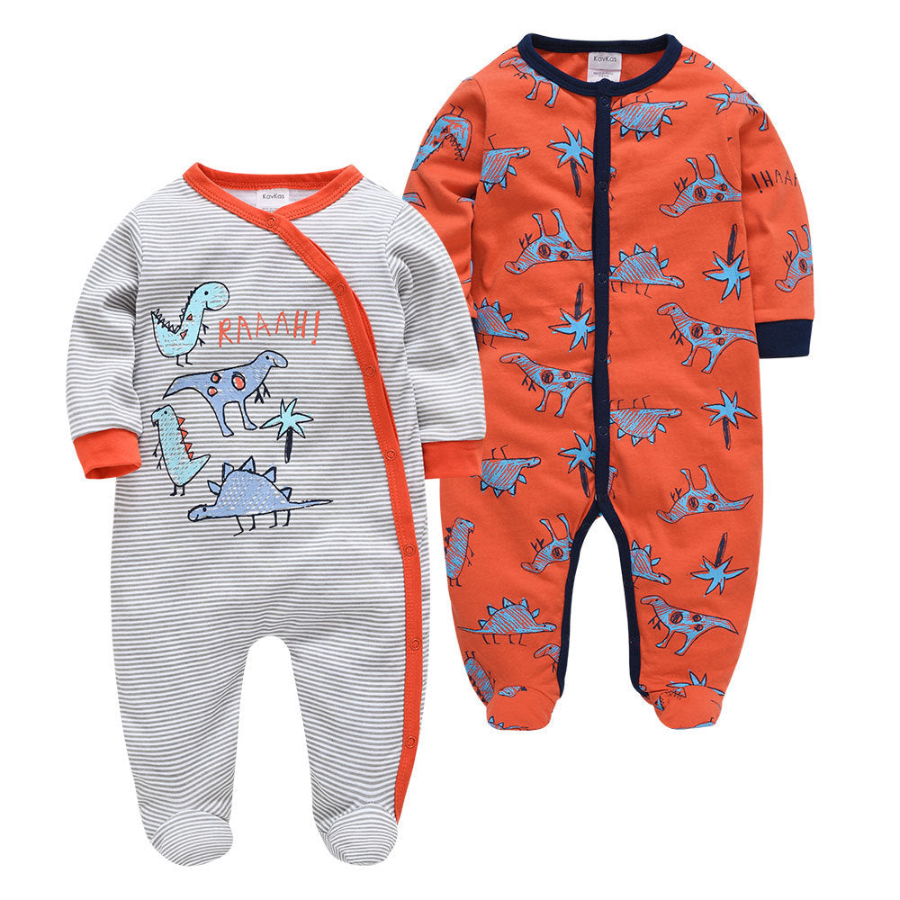 2er-Pack bedruckte Baumwoll-Jumpsuits für Babys (Jungen)