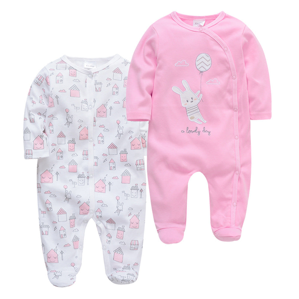2-Pack Baby Girl Printed Cotton Jumpsuits