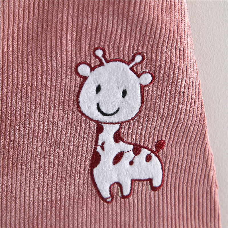 Baby Girl 2-Piece Collared Blouse and Overall Dress Set