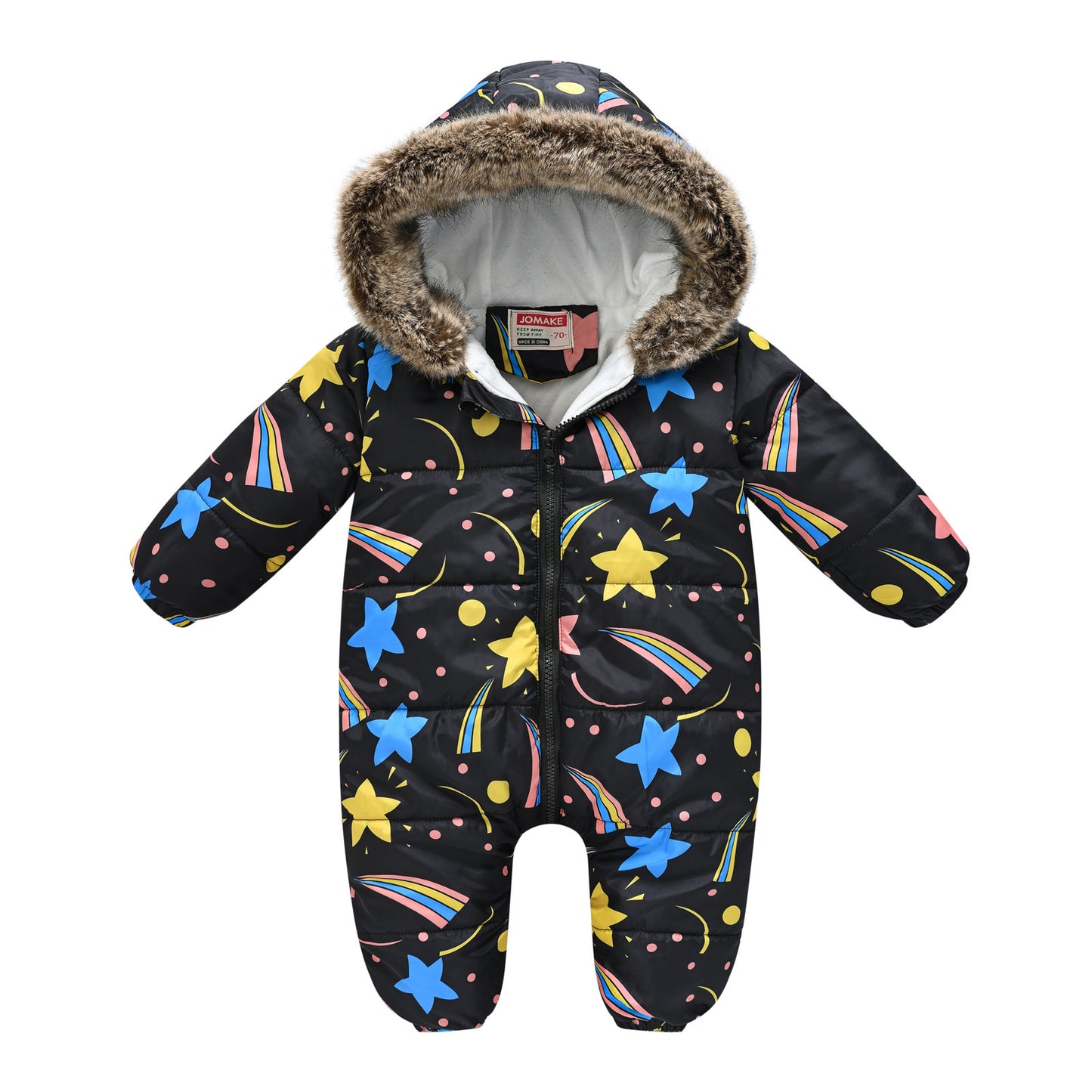 Baby Boy Fleece-Lined Hooded Snowsuit