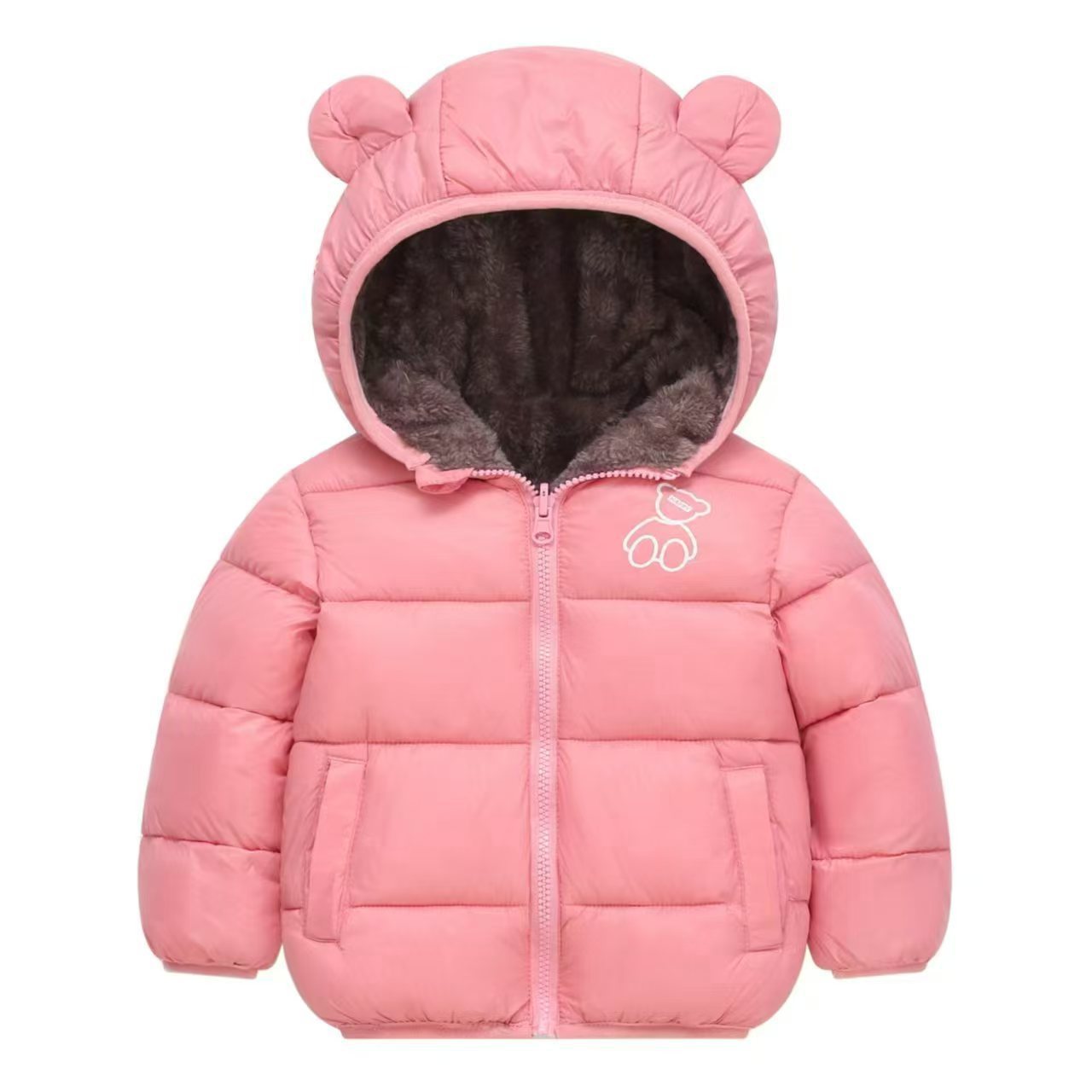 Baby Girl Reversible Fleece-Lined Puffer Jacket