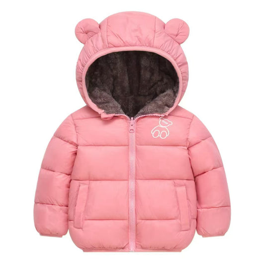Baby Girl Reversible Fleece-Lined Puffer Jacket