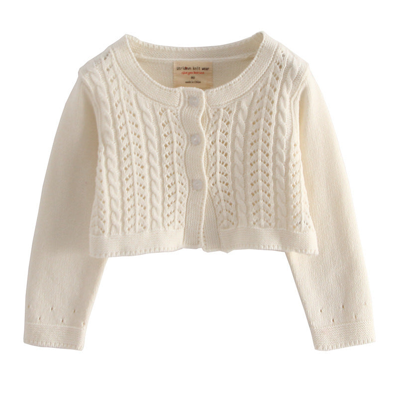 Baby Girl Cropped Knit Cardigan